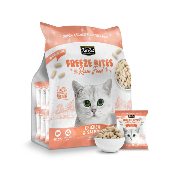 Kit Cat Freeze Bites Raw Food for Cats 225g (15pcs) – Complete & Balanced Diet Meal