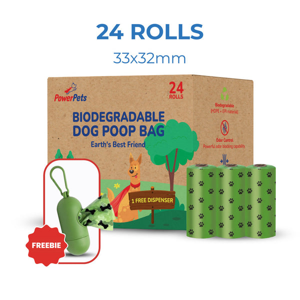 Powerpets Biodegradable Pet Poop Bags – 24 Rolls / 36 Rolls Disposable Dog Waste Bags
