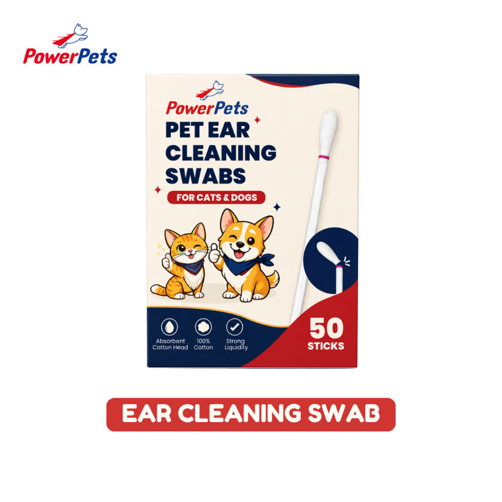 PowerPets Pet Wipes - Eye Wipes, Ear Wipes, Dental Finger Wipes & Ear Swab for Dogs & Cats Ear Swab (120pcs)