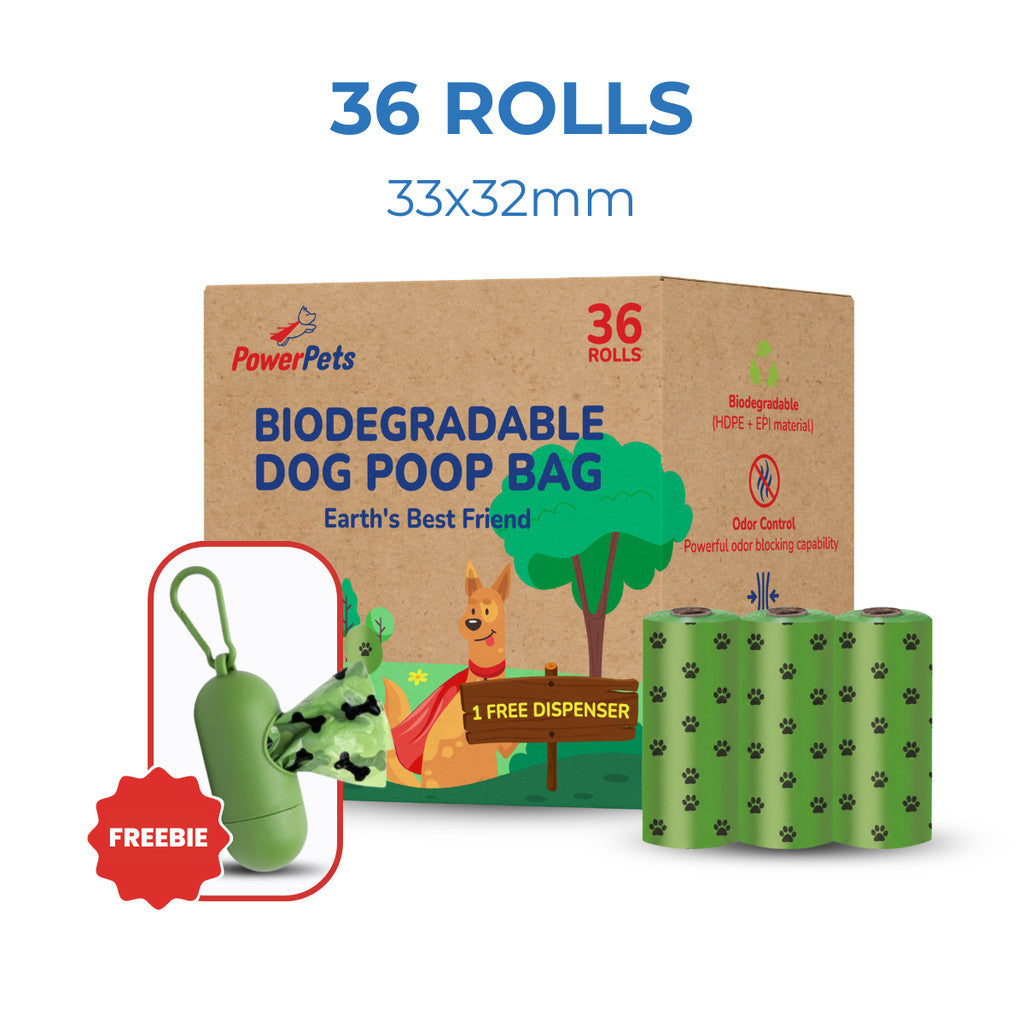 Powerpets Biodegradable Pet Poop Bags – 24 Rolls / 36 Rolls Disposable Dog Waste Bags PP 36 Rolls (540pcs)
