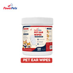 PowerPets Pet Wipes - Eye Wipes, Ear Wipes, Dental Finger Wipes & Ear Swab for Dogs & Cats Ear Wipes (50pcs)