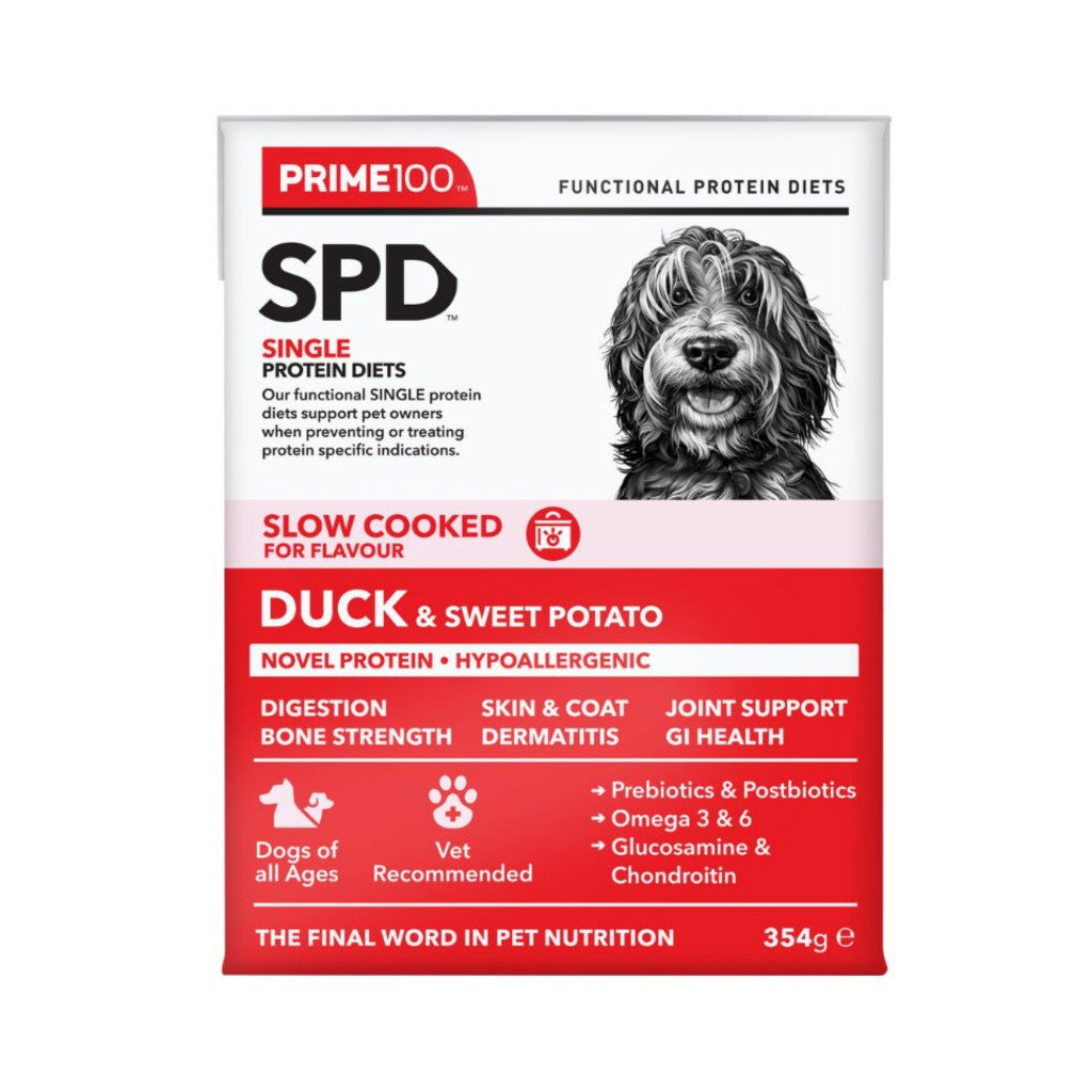 Prime 100 Slow Cooked Protein Diets Dogs Food 354g Duck & Sweet Potato