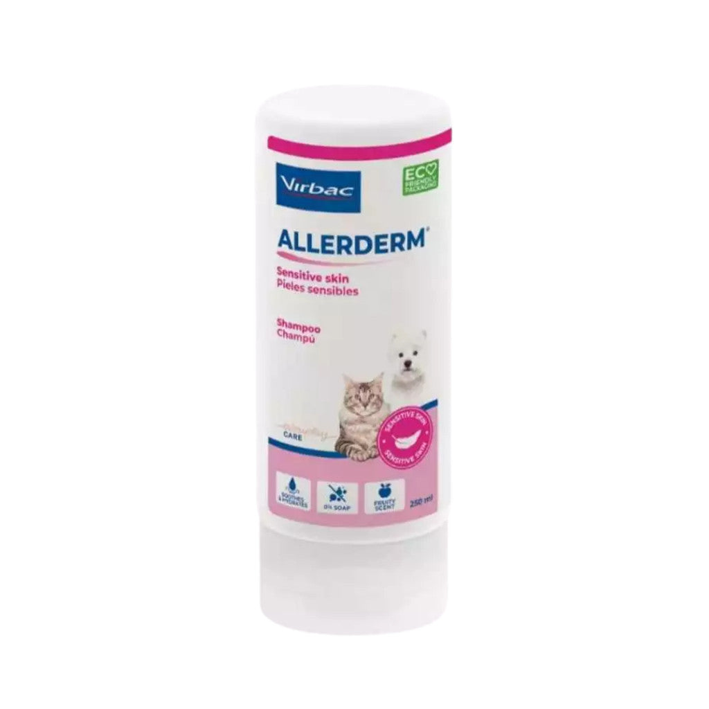 Virbac Allerderm Shampoo - Skin Relief for Normal, Dry, and Sensitive Skin Types Sensitive Skin 250ml