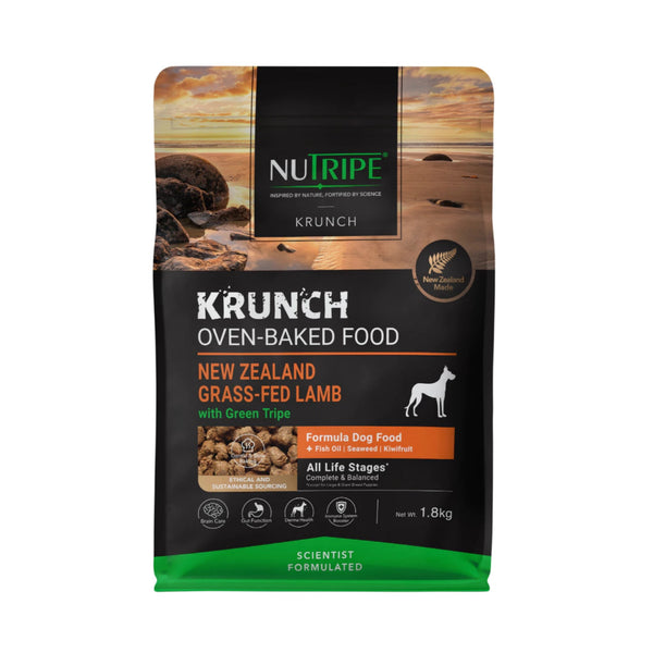 Nutripe Krunch Oven-Baked Dog & Cat Food with Green Tripe 1.6kg - 7kg - Complete & Balanced Crunchy Kibble
