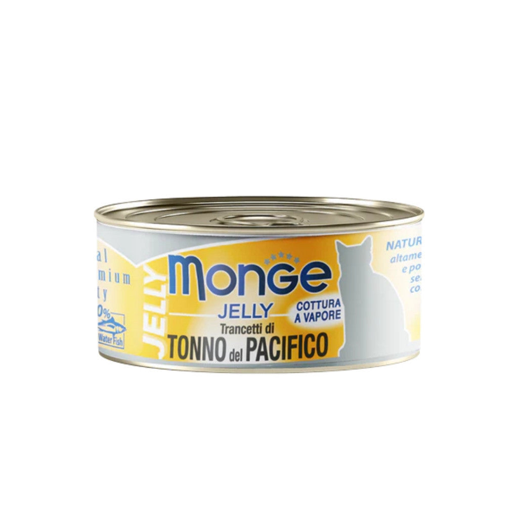 [Bundle of 24] Monge Cat Wet Canned Food 80g - Jelly | Natural | Delicate Yellow fin Tuna
