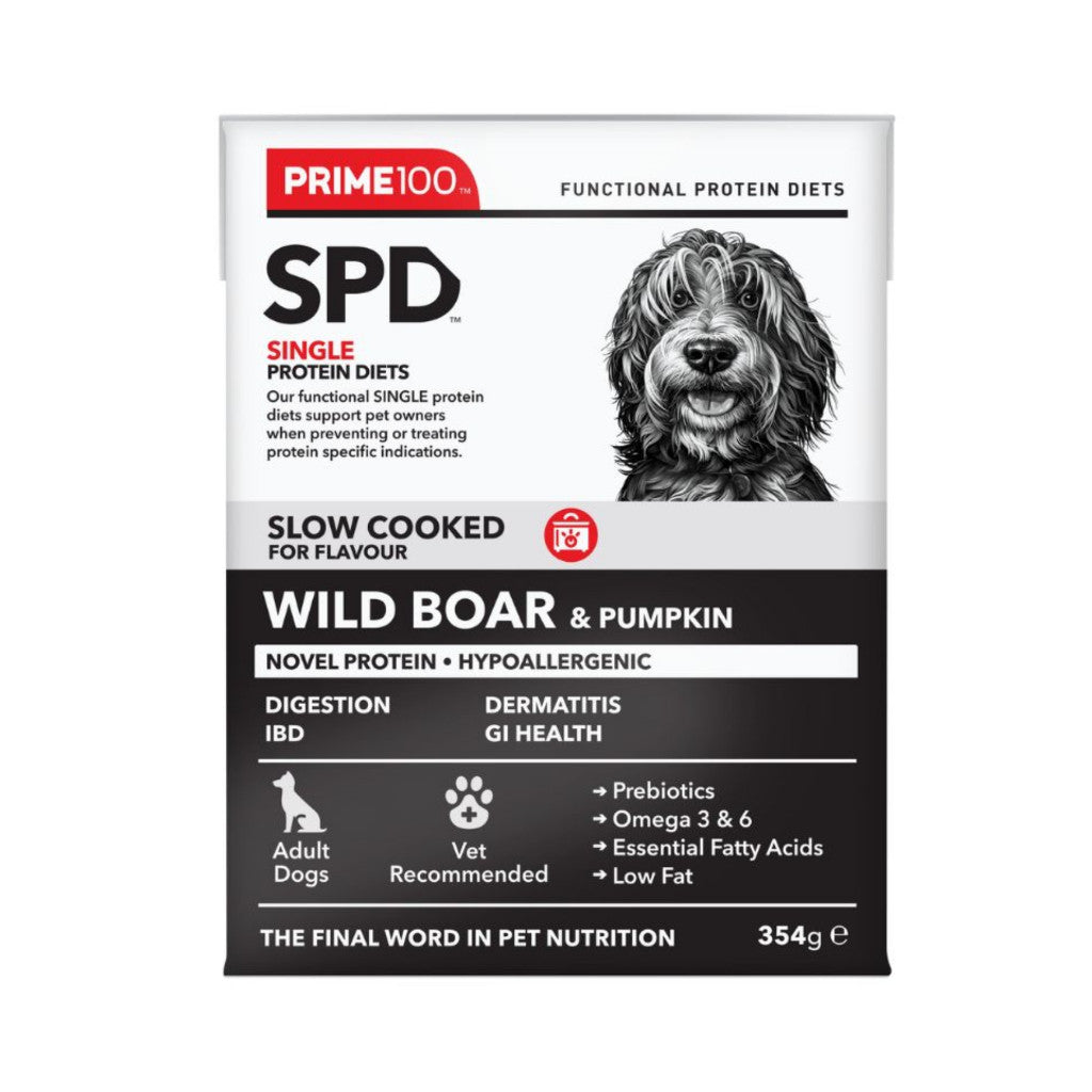 Prime 100 Slow Cooked Protein Diets Dogs Food 354g Wildboar & Pumpkin