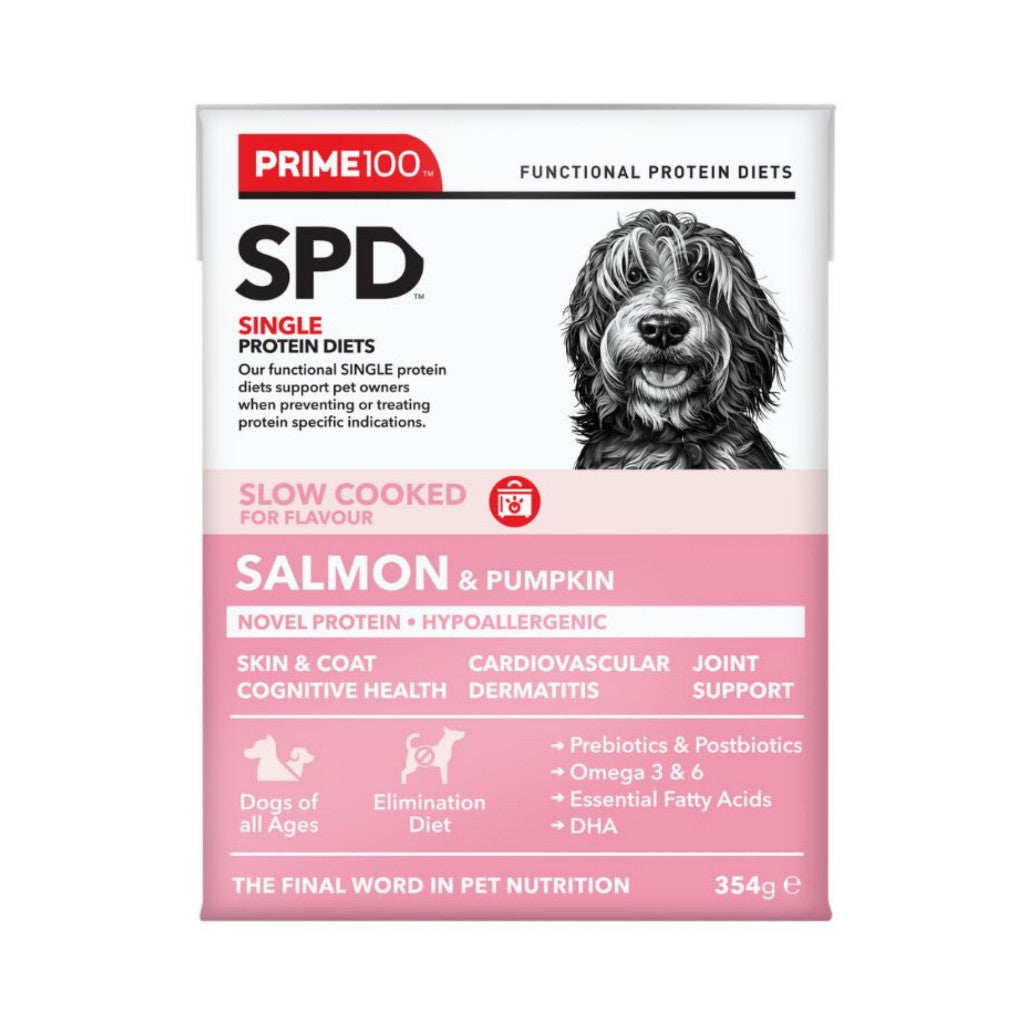 Prime 100 Slow Cooked Protein Diets Dogs Food 354g Salmon & Pumpkin