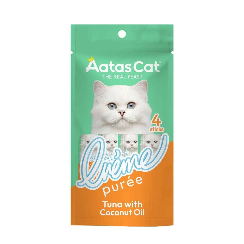 Aatas Cat Crème Purée 14g x 4 Sachets Chicken with Coconut