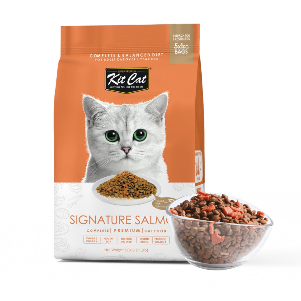 Kit Cat Dry Cat Food 5kg – Premium Complete & Balanced Nutrition for Adult Cats Signature Salmon