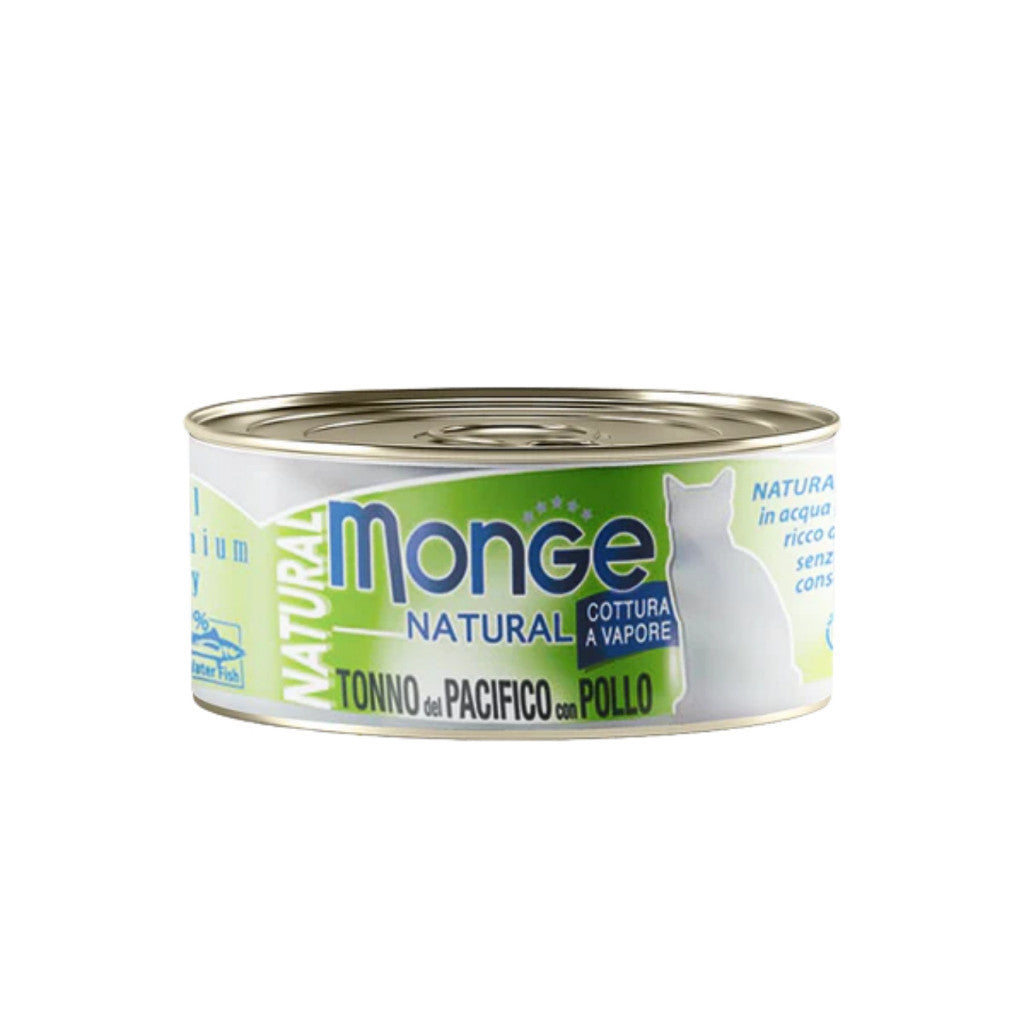 [Bundle of 24] Monge Cat Wet Canned Food 80g - Jelly | Natural | Delicate Tuna With Chicken