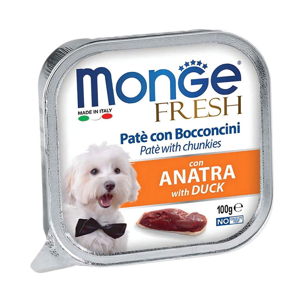 [Bundle of 16] Monge Fresh Pate & Fruits Dog Wet Food 100g - Nutritious Complete & Balanced Duck