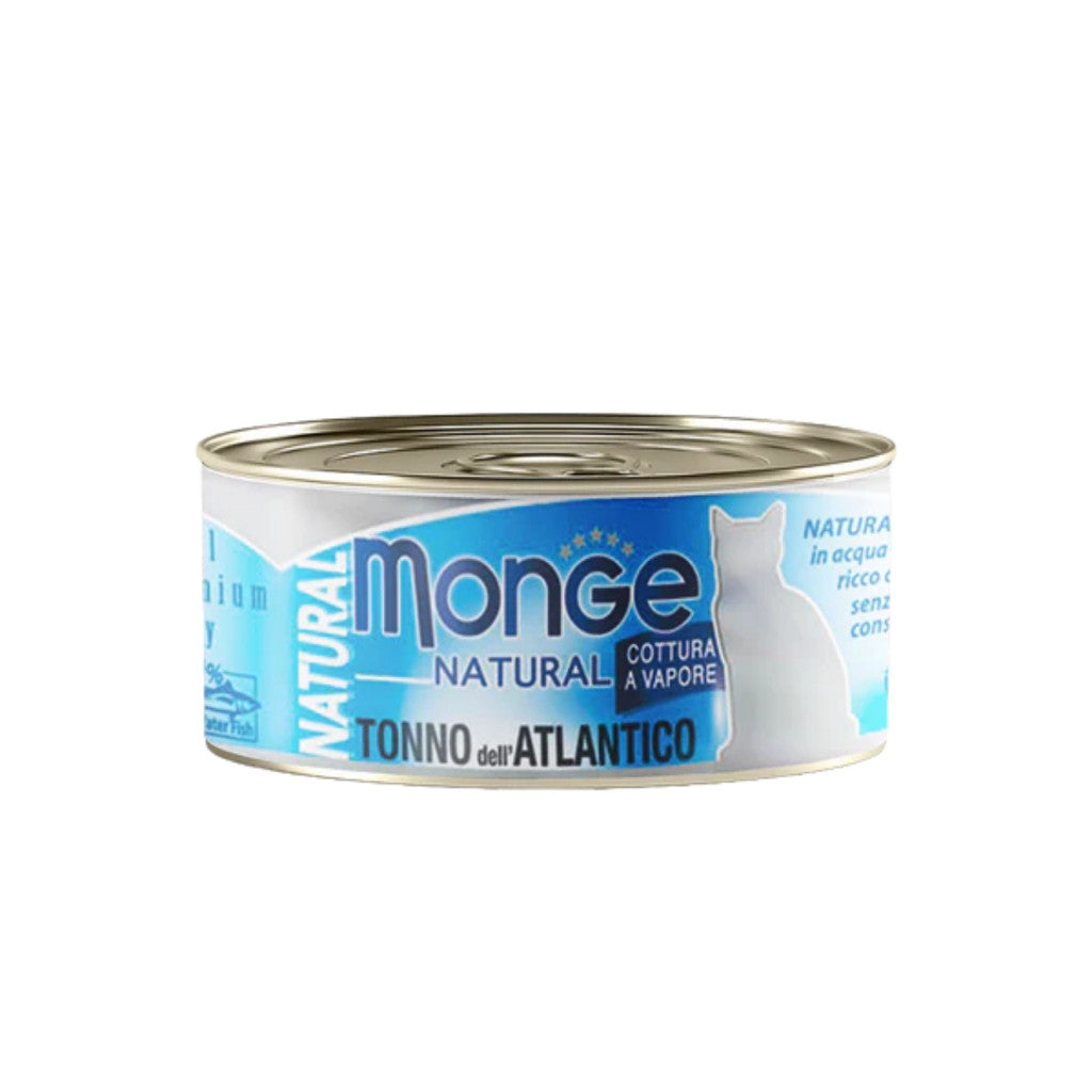 Monge Cat Wet Canned Food 80g – Natural Delicate Jelly Formula, Complete & Balanced Meal Atlantic Tuna