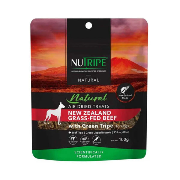 Nutripe Natural Air-Dried Dog Treats With Green Tripe 100g - Premium NZ Grass-Fed Meat Dog Food