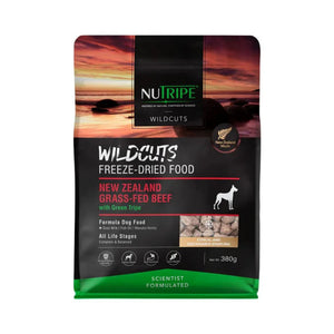 Nutripe WildCuts Freeze-Dried Cat & Dog Food With Green Tripe 280g 380g - NZ Grass-Fed Meat & Fish