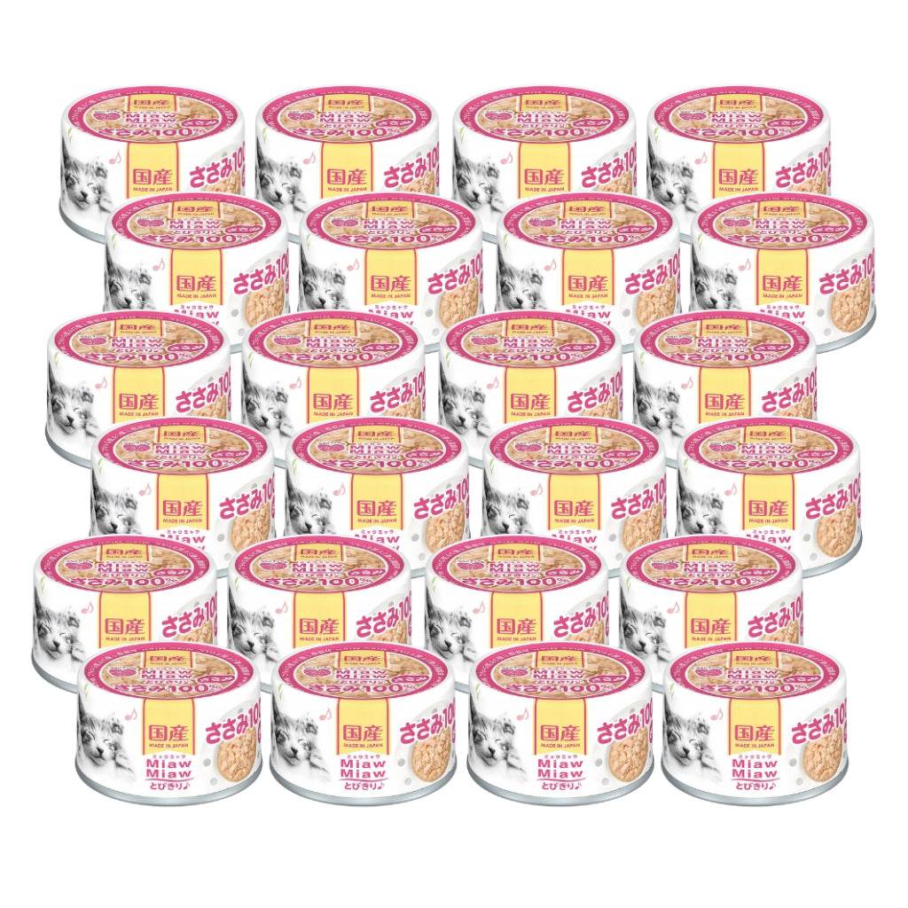 [Bundle of 24] Aixia Miaw Miaw Tobikiri Wet Cat Canned Food 60g MT5 Chicken Fillet