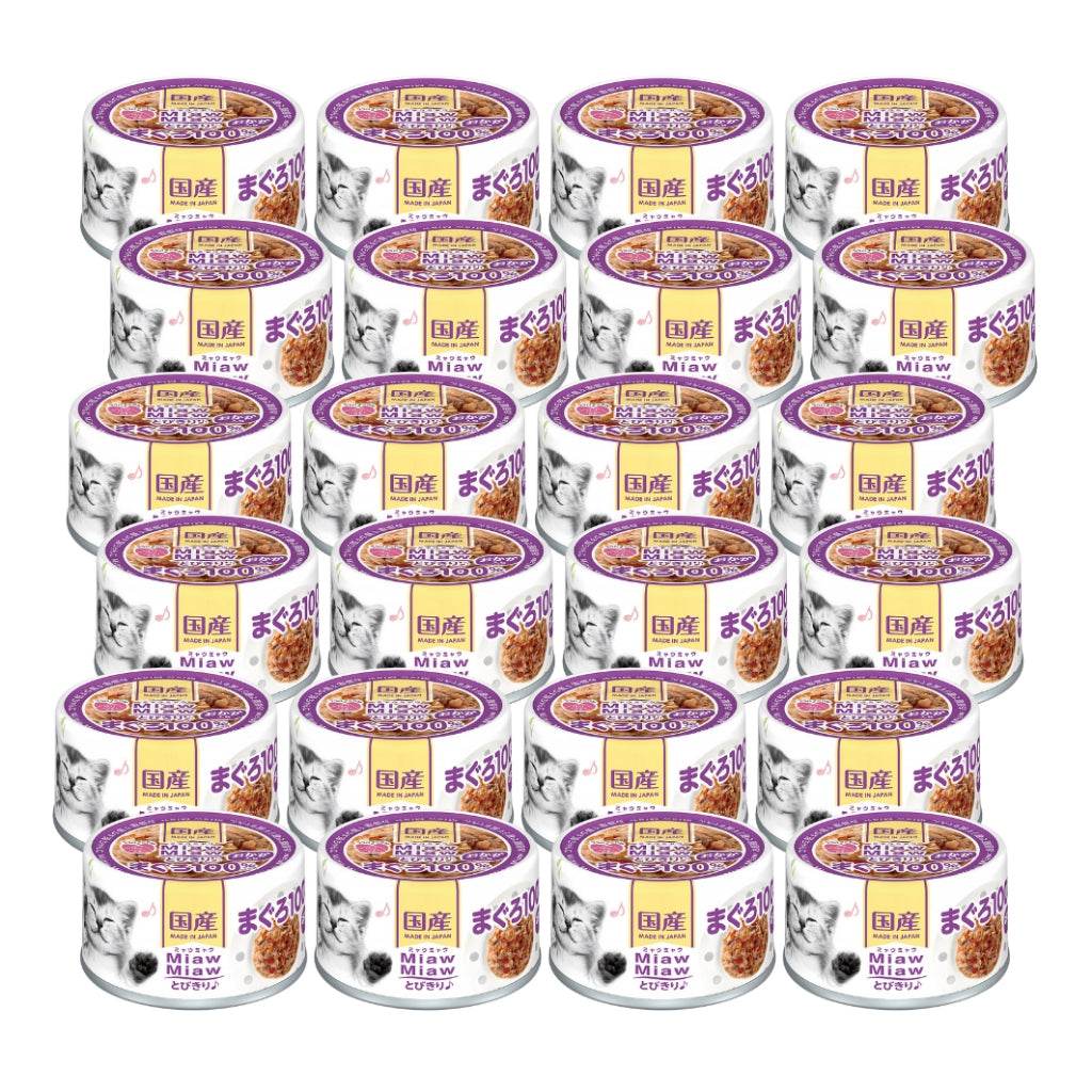 [Bundle of 24] Aixia Miaw Miaw Tobikiri Wet Cat Canned Food 60g MT4 Dried Skipjack