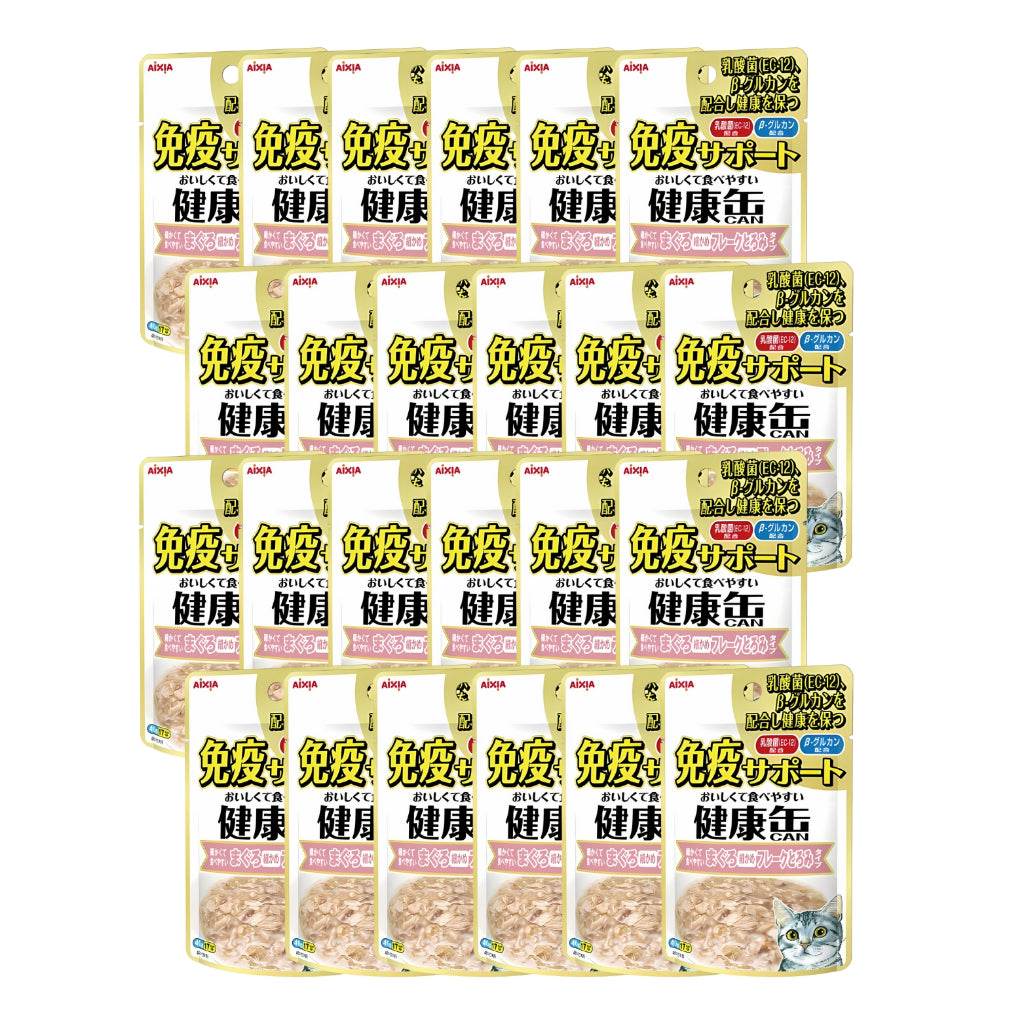 Bundle of 24 Aixia Kenko Pouch For Cat KPM4 Tuna Flake