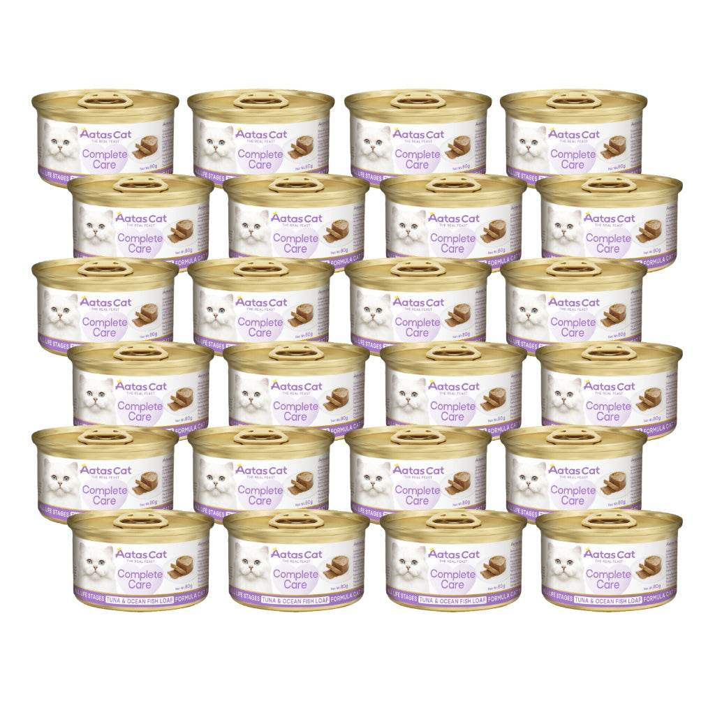 Bundle of 24 Aatas Cat Finest Wet Cat Food Tuna Ocean Fish Loaf