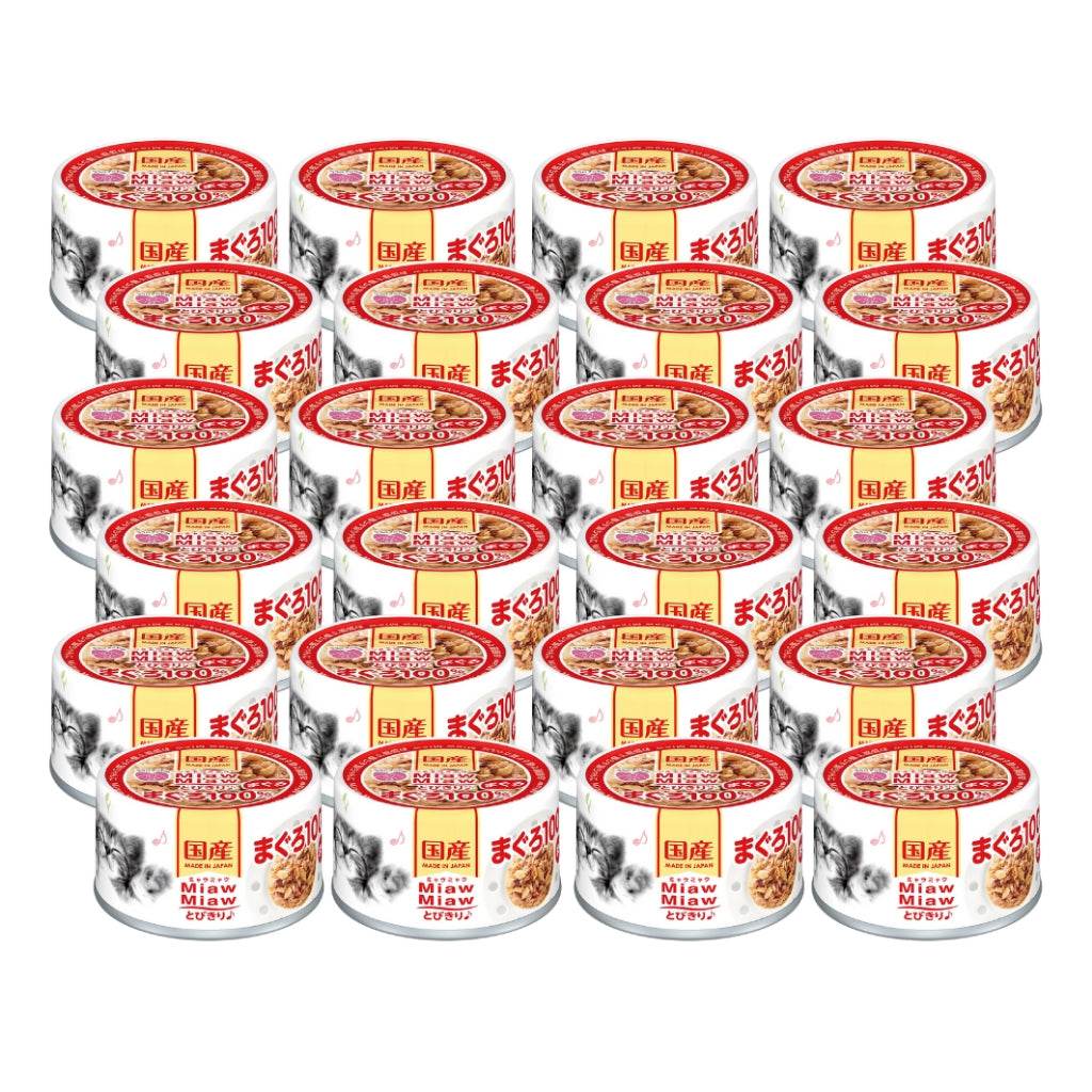 [Bundle of 24] Aixia Miaw Miaw Tobikiri Wet Cat Canned Food 60g MT1 Tuna