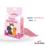 PowerPets Tofu Cat Litter 7L – Absorbent, Dust-Free, Clumping, Odor Control Strawberry 7L