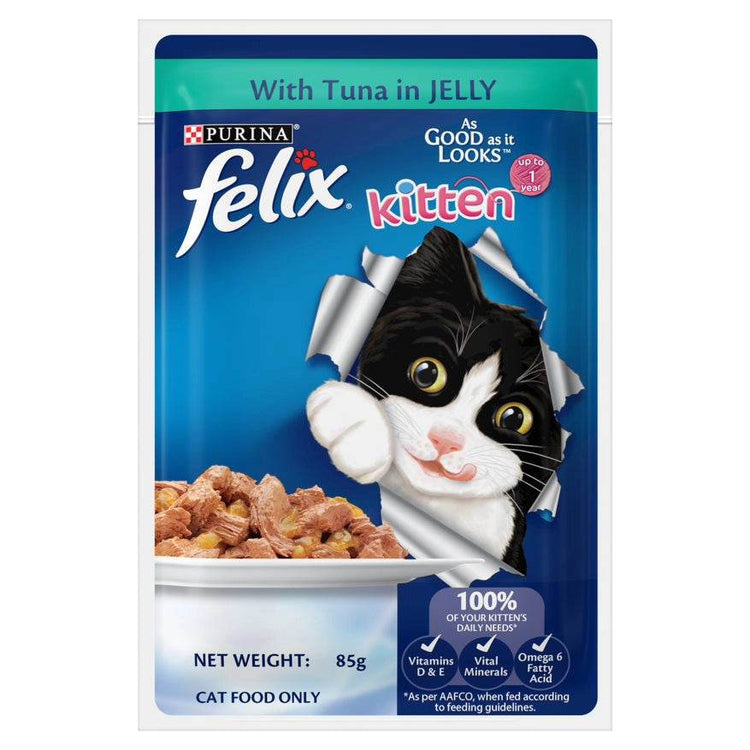 Purina Felix As Good As It Looks Wet Cat Food 85g Kitten Tuna
