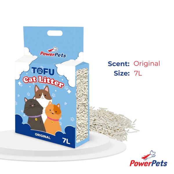 PowerPets Tofu Cat Litter 7L – Absorbent, Dust-Free, Clumping, Odor Control Original 7L
